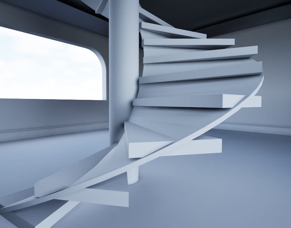 Spiral stair system generated with PlanTo3D